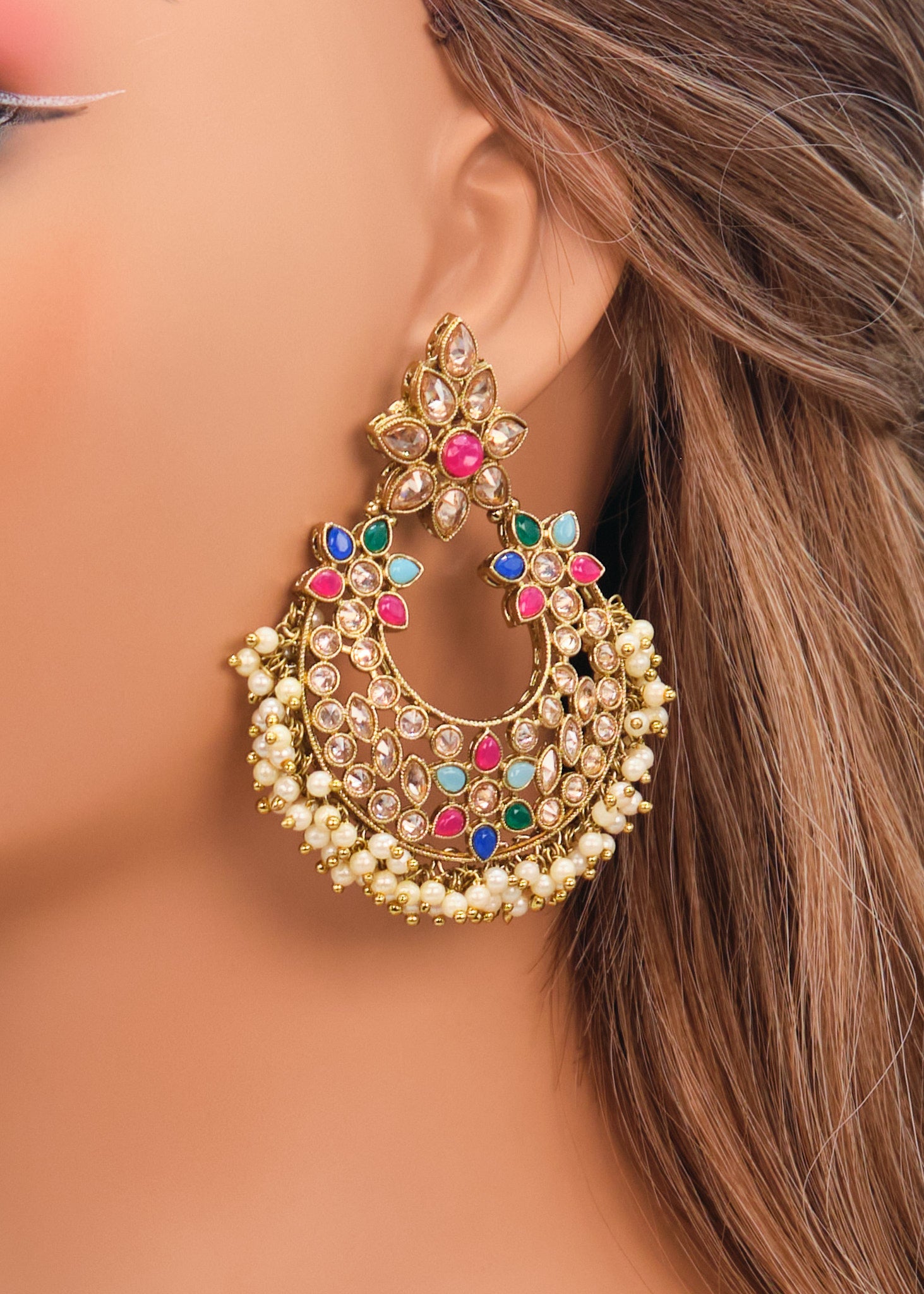 Sara Polki Chandbali Earrings