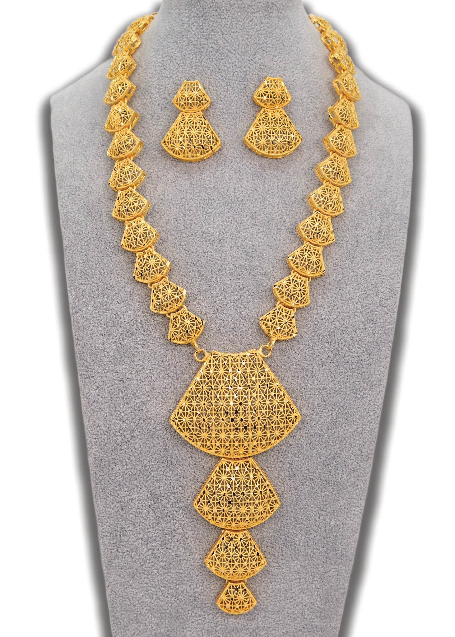 Arabi Style Long 1 Gram Gold Plated Necklace Set