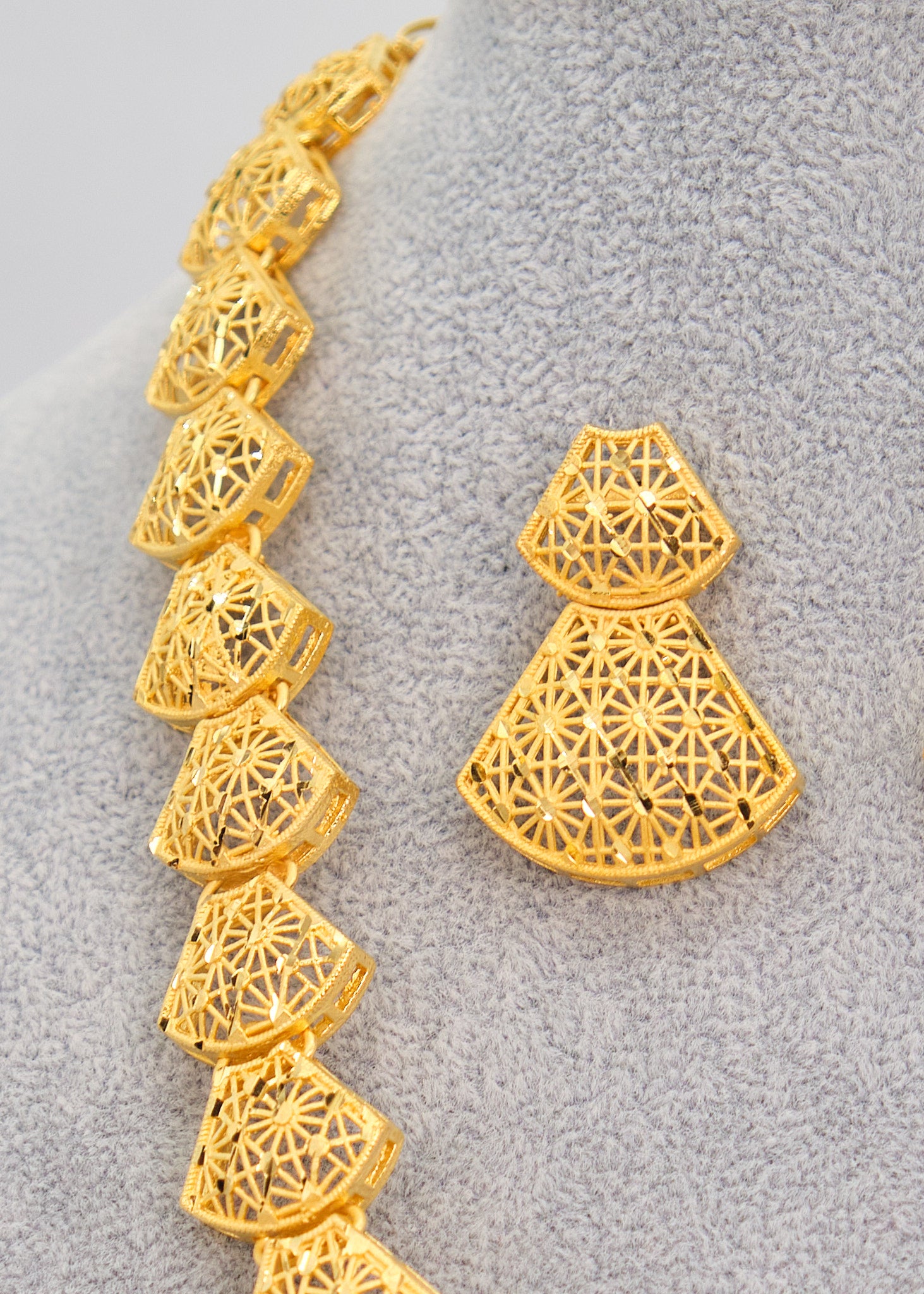 Arabi Style Long 1 Gram Gold Plated Necklace Set