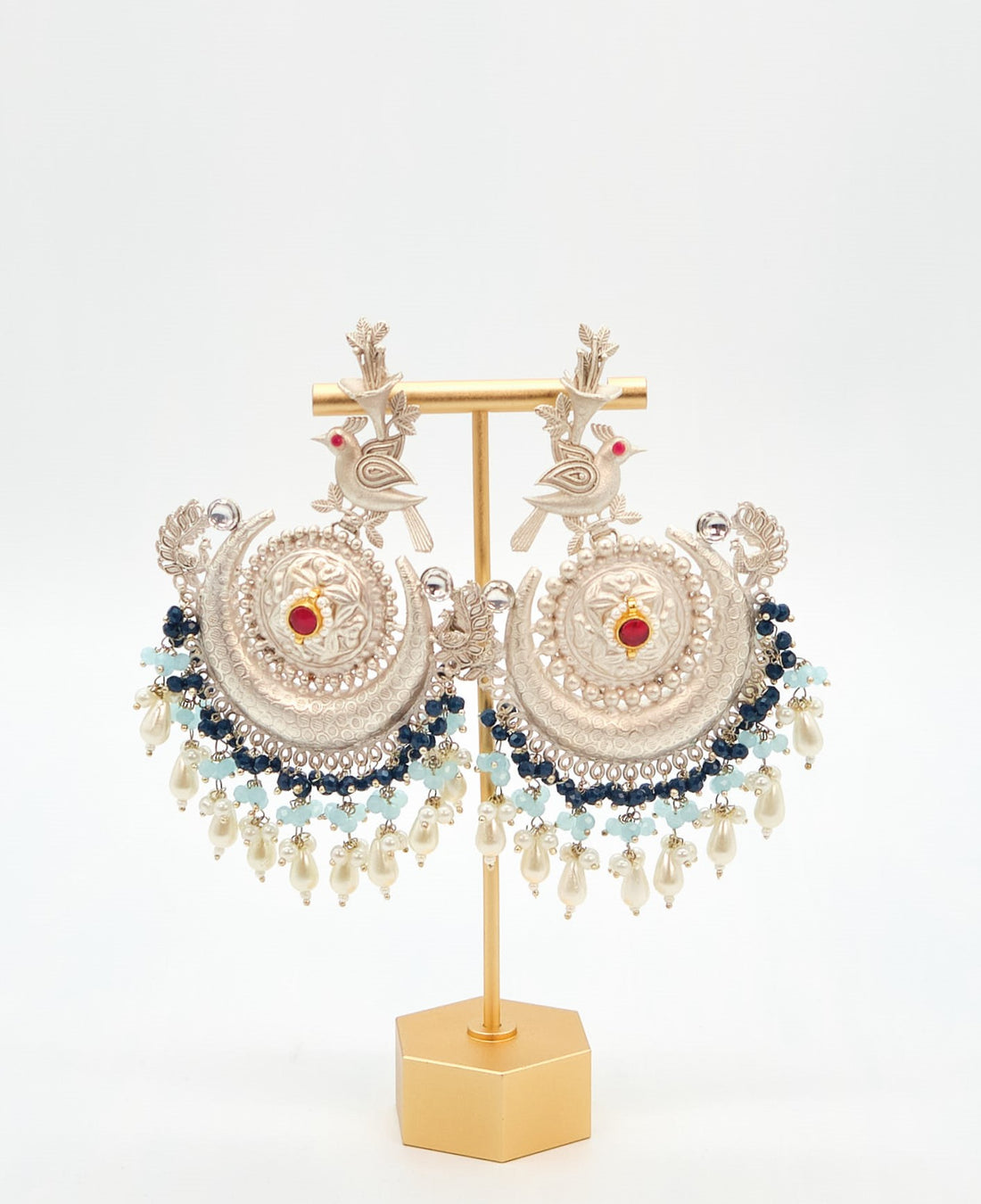 92.5 Pachi Kundan Peacock Earrings