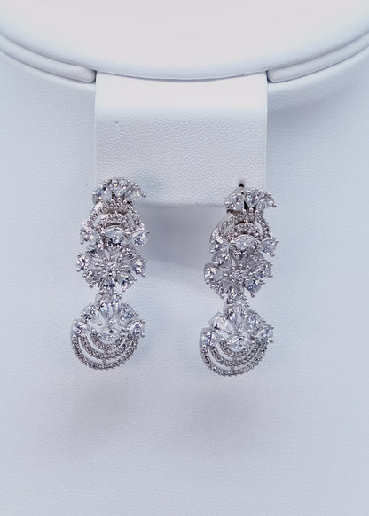 Silver Cubic Zirconia Necklace Set