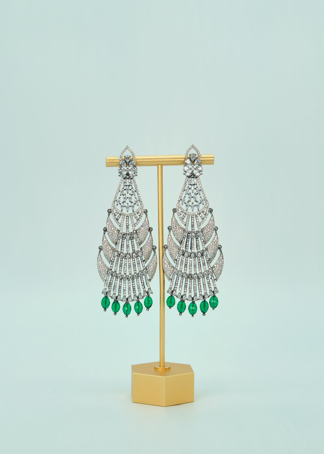 Chandelier CZ Long Earrings