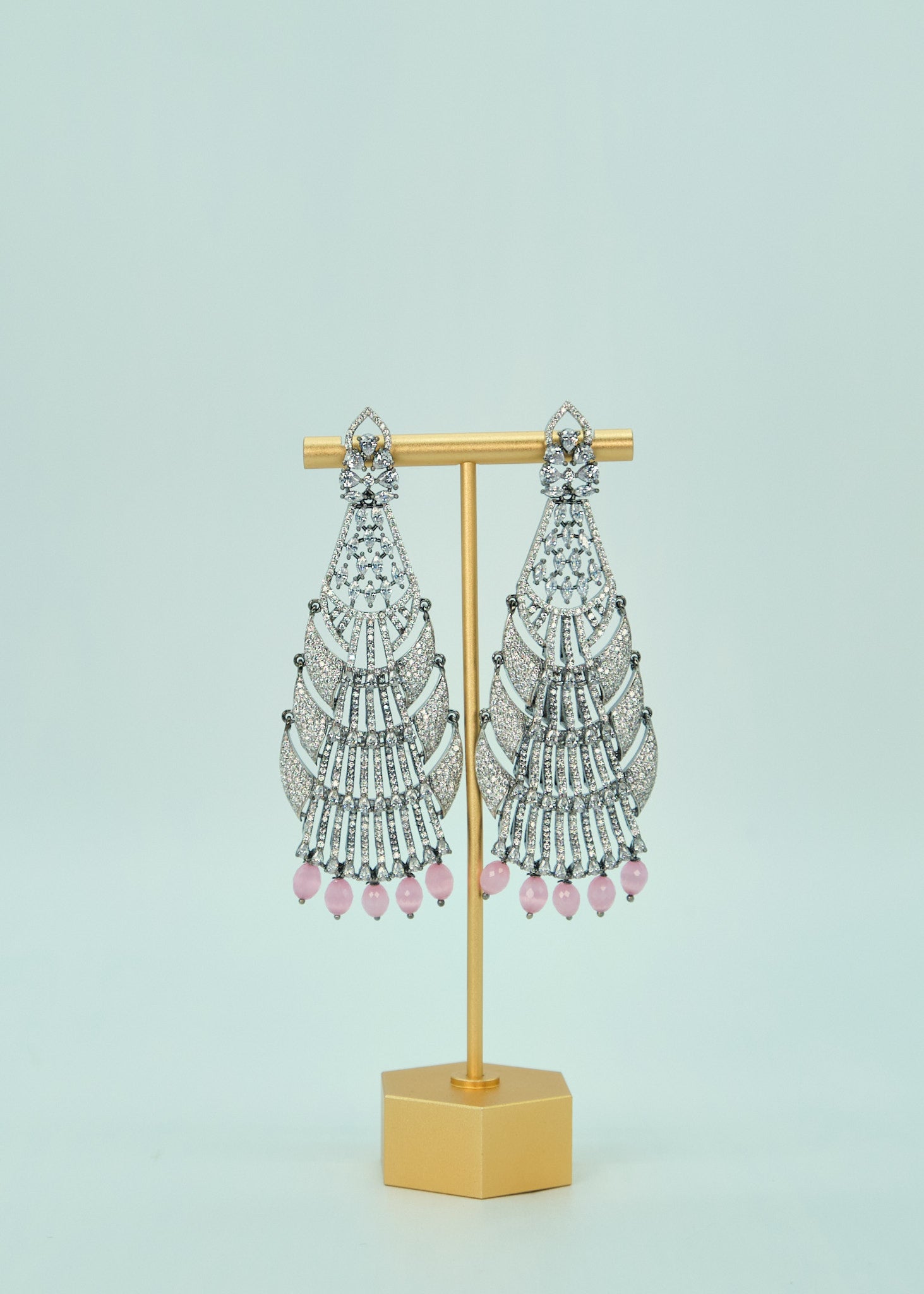 Chandelier CZ Long Earrings