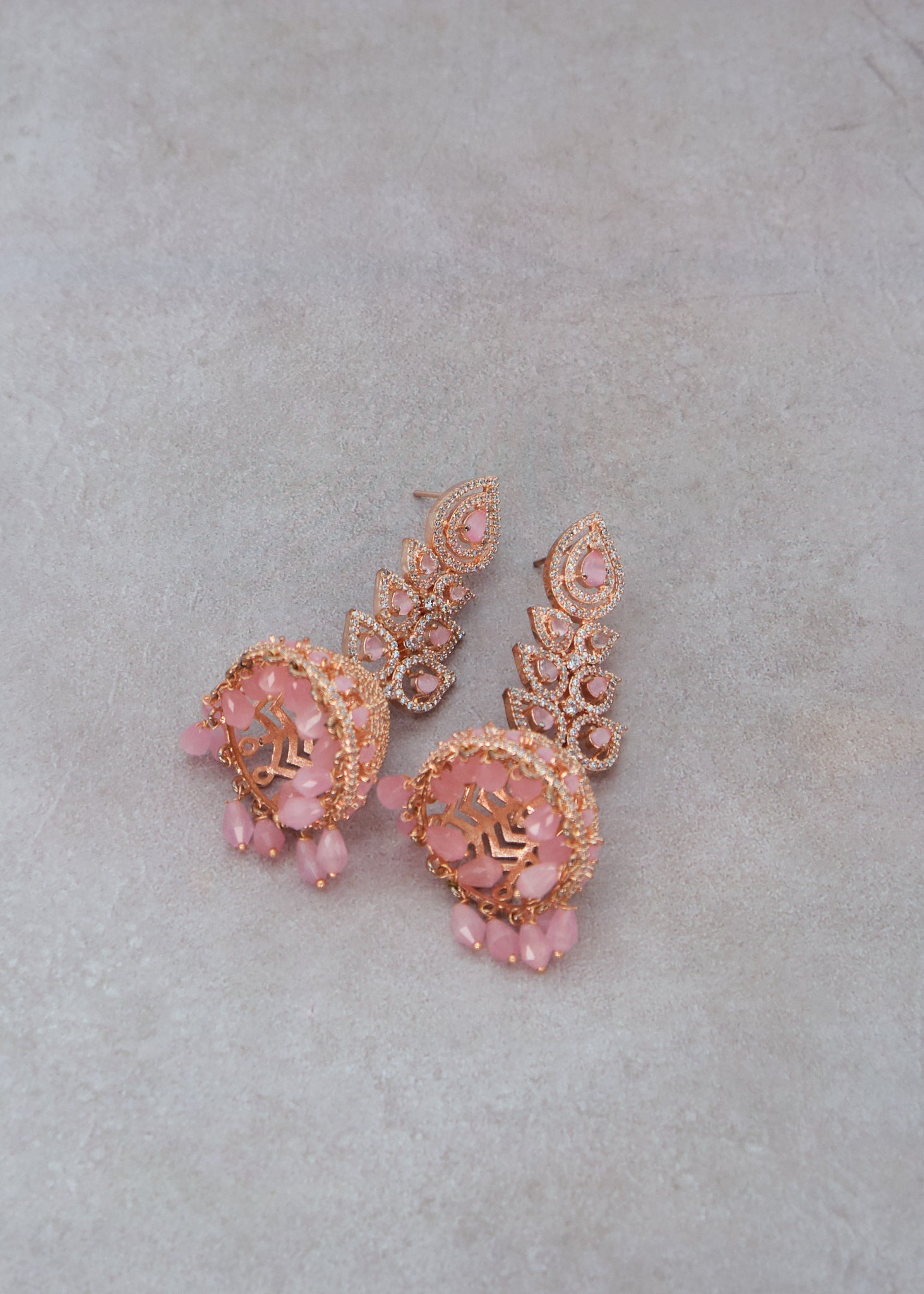 Statement CZ Long Jhumki Earrings