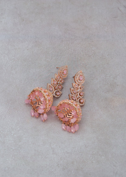 Statement CZ Long Jhumki Earrings