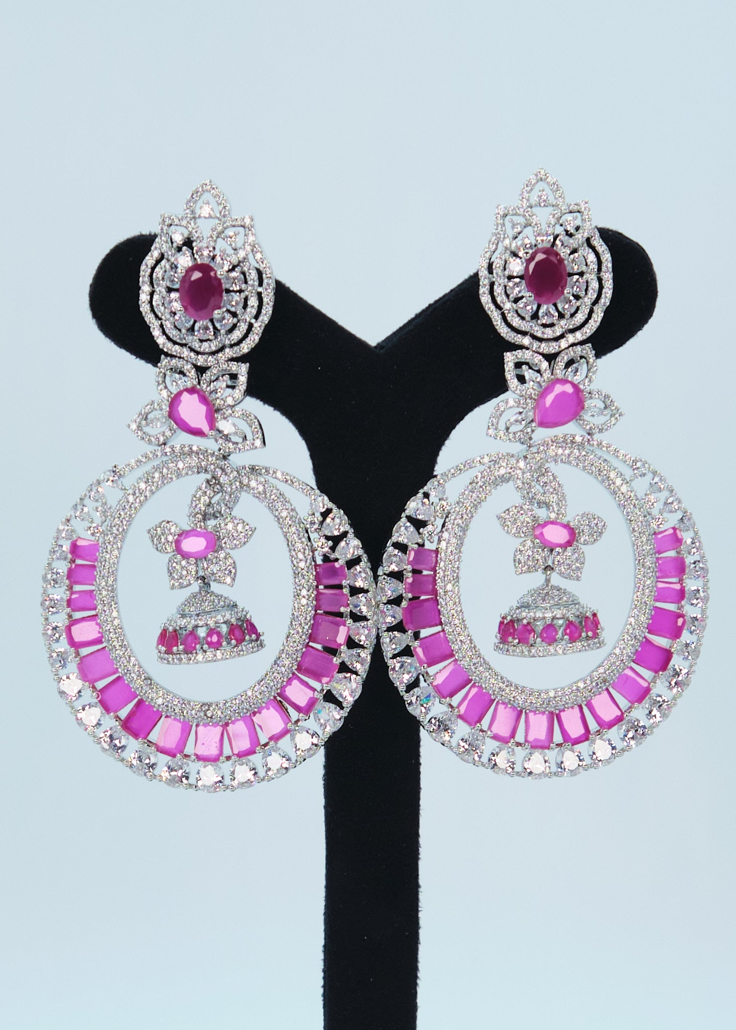 CZ Long Chandbali Earrings