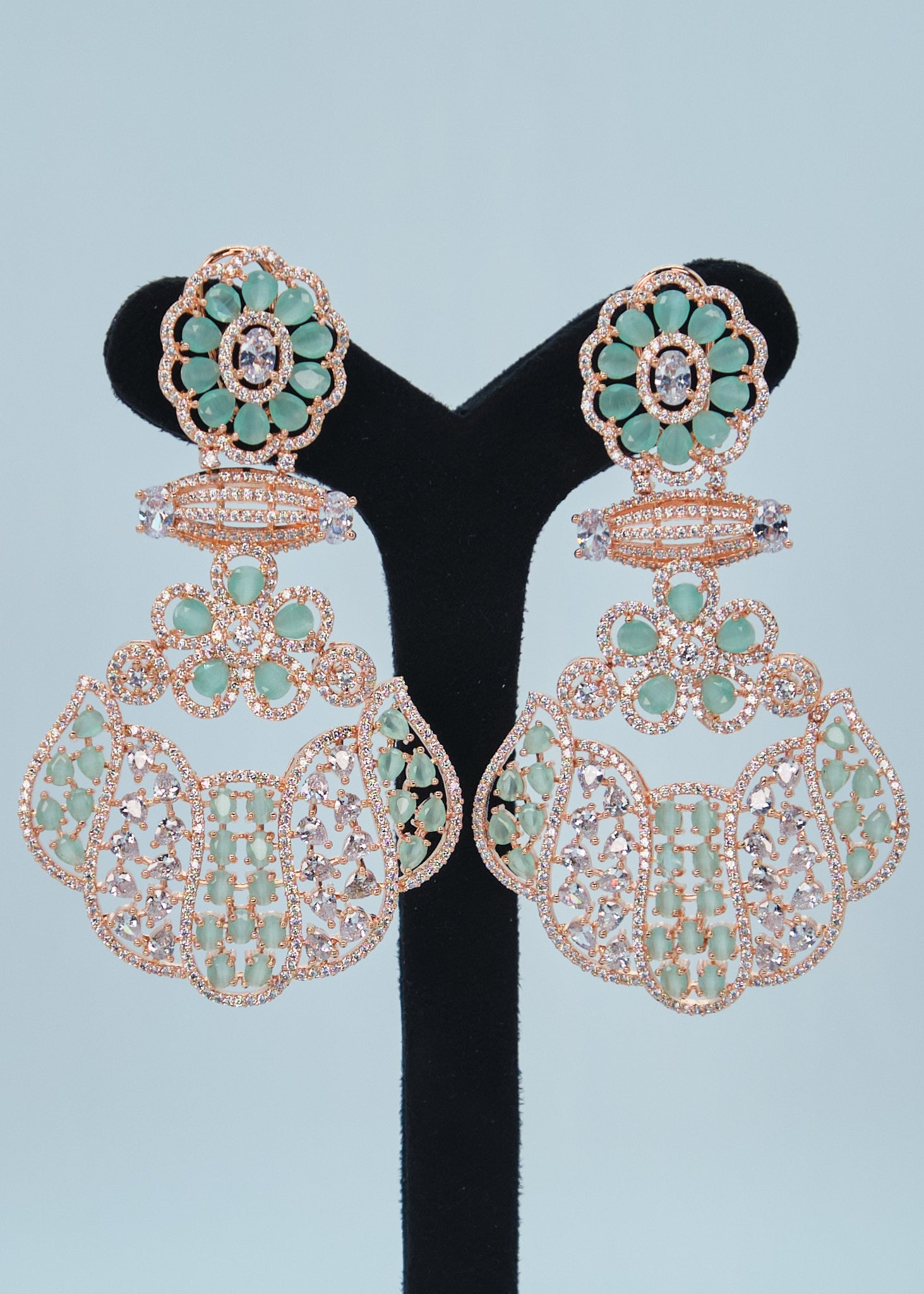 Statement Floral Monalisa CZ Earrings