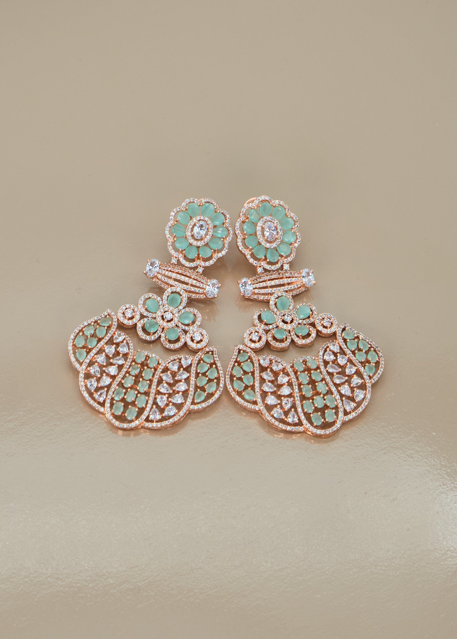 Statement Floral Monalisa CZ Earrings