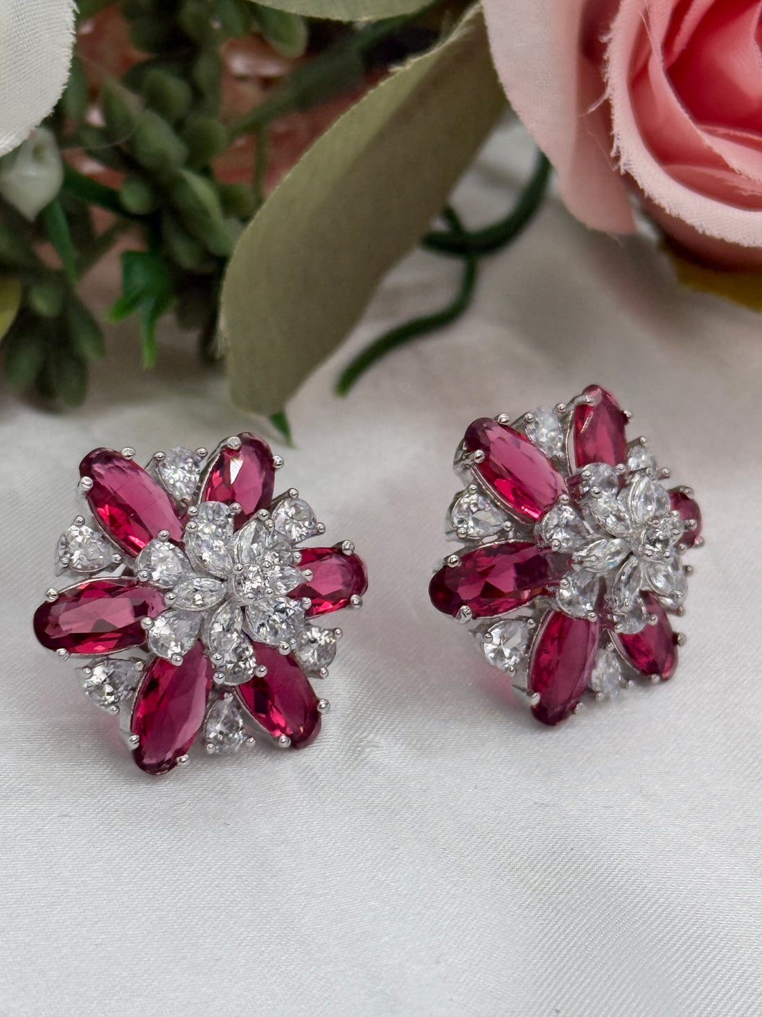 Floral Cubic Zirconia Studs