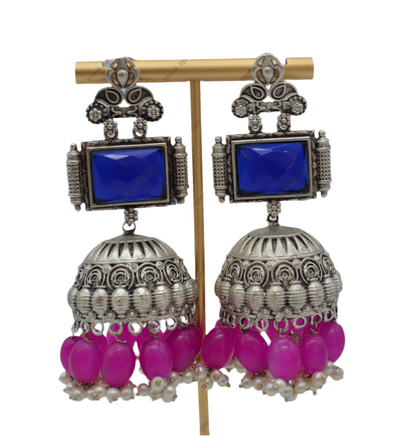 92.5 Silver Coated Big Jhumki Earrings