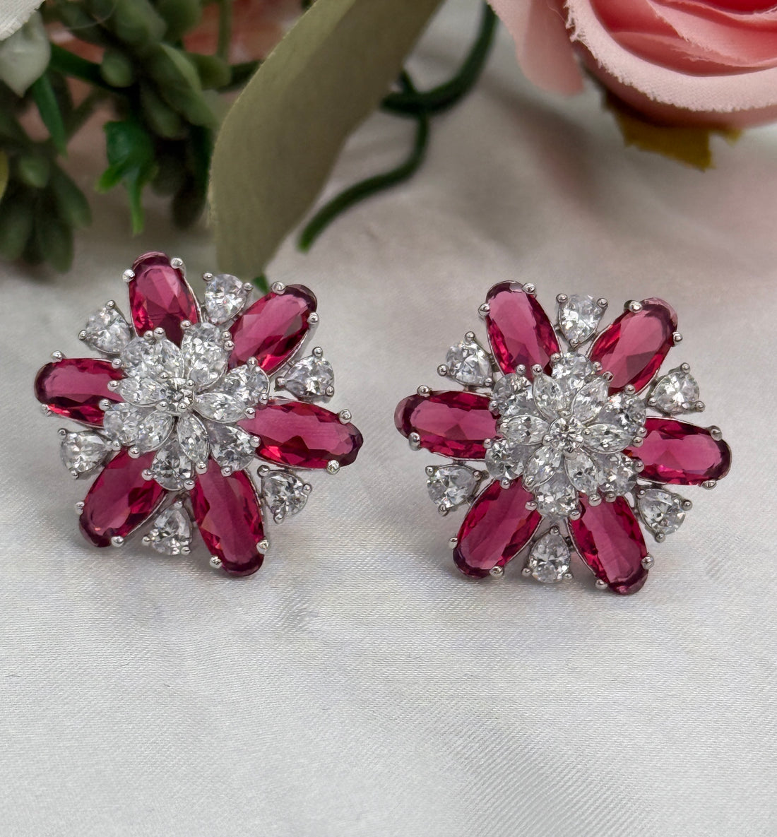 Floral Cubic Zirconia Studs