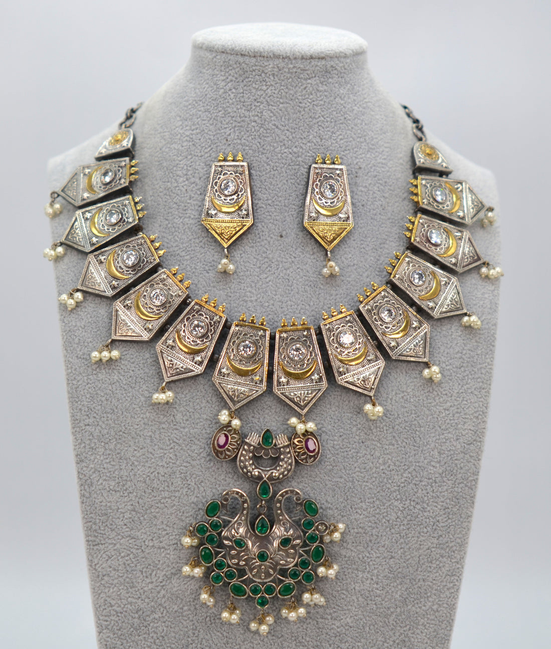 Fusion Dual-Tone Kundan Necklace Set