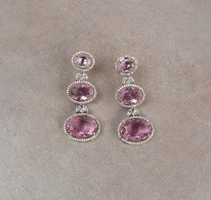 Blushing Pink Swarovski CZ Necklace Set