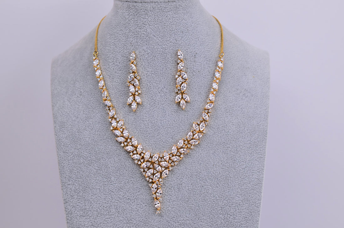 Gold Swarovski Necklace Set