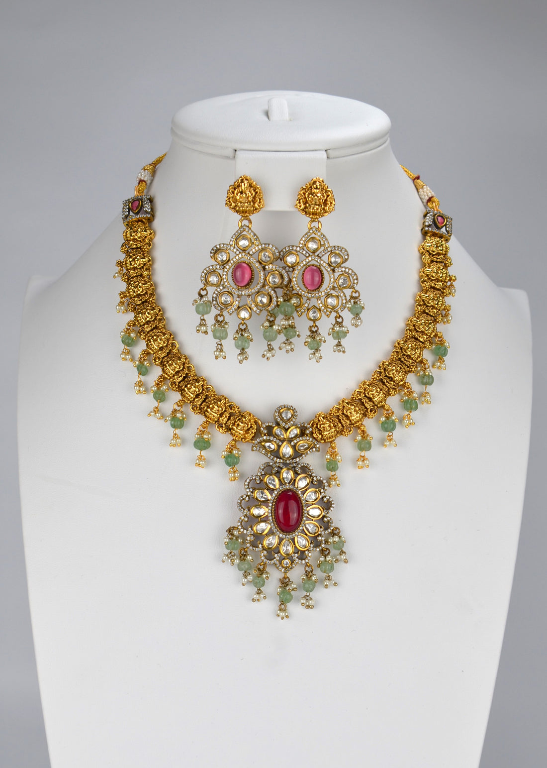 Traditional Apala Polish Lord Laxmi Necklace Set