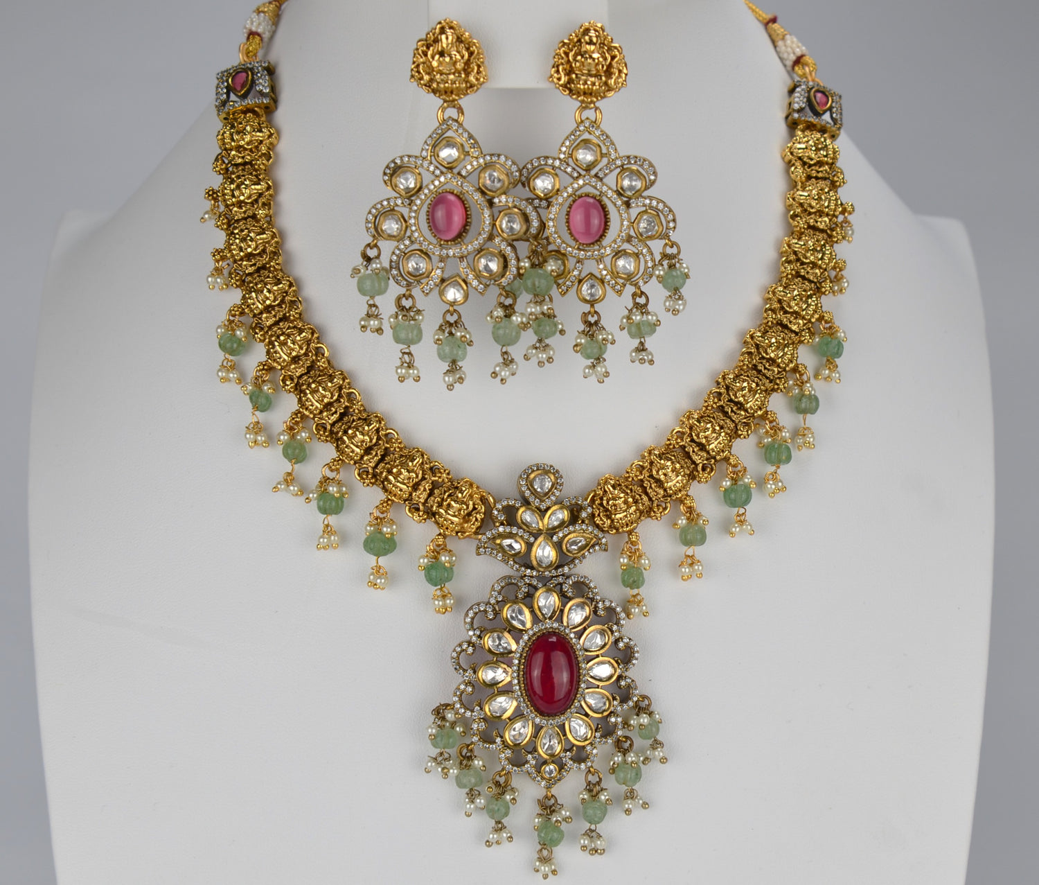 Traditional Apala Polish Lord Laxmi Necklace Set