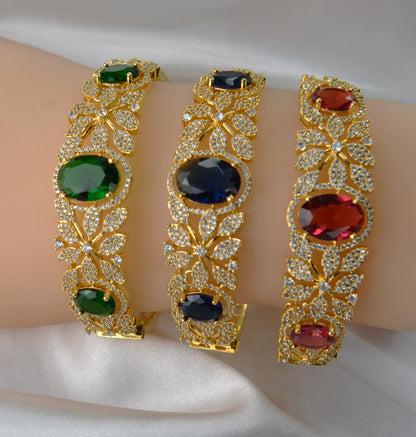 Openable Gold Polish American Diamond Bracelet