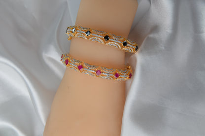 Openable Gold Polish Cubic Zirconia Bracelet