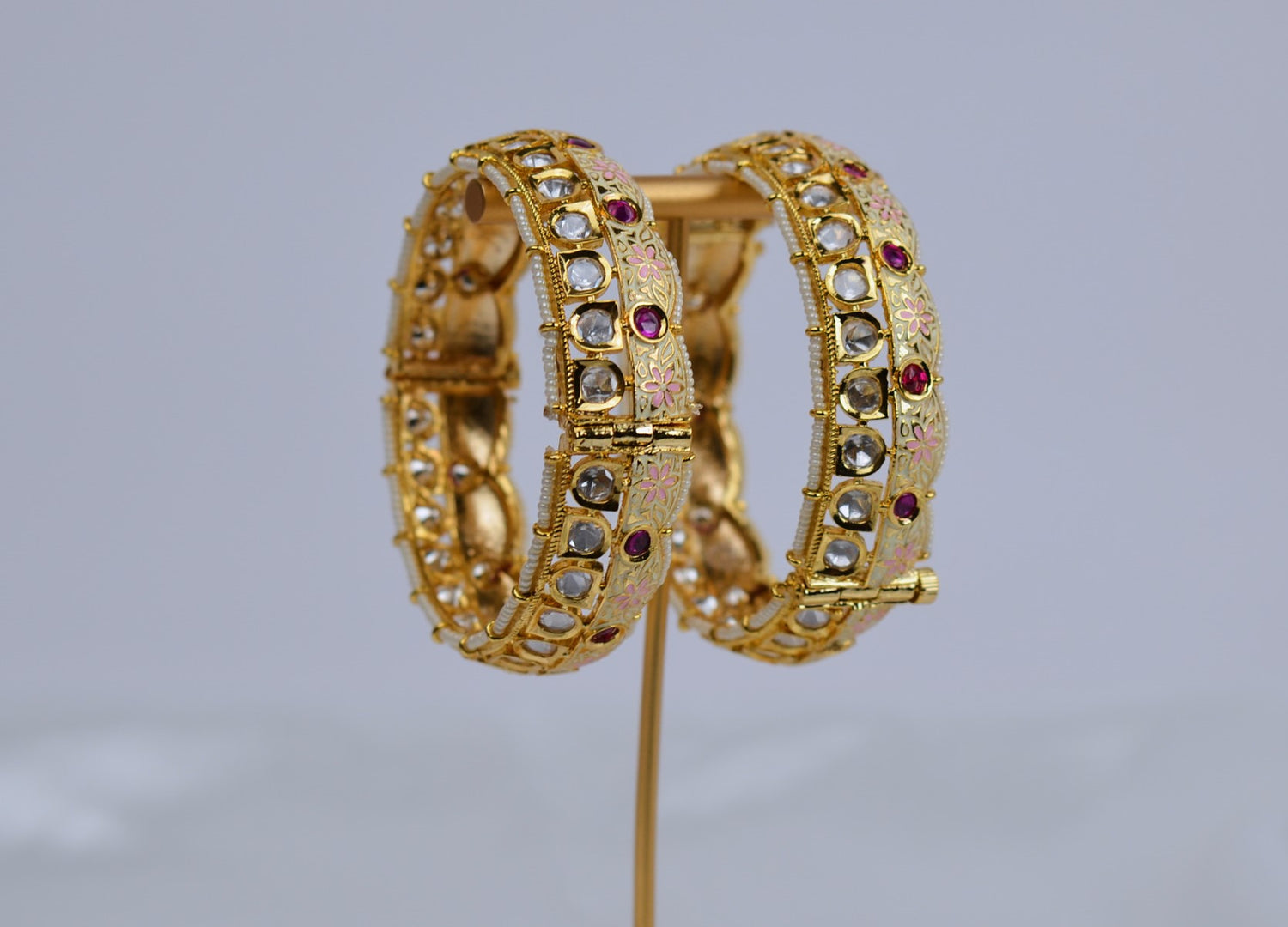 Pastel Meenakari Tyaani Kundan Kada Bangles