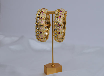 Pastel Meenakari Tyaani Kundan Kada Bangles