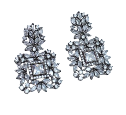 Monalisa CZ studded Earrings in Victorian Finish