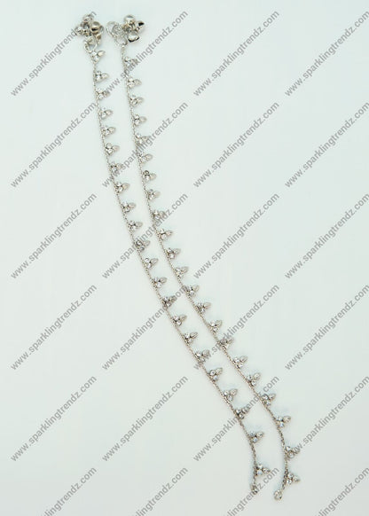 Delicate Cz Anklet Set Anklets