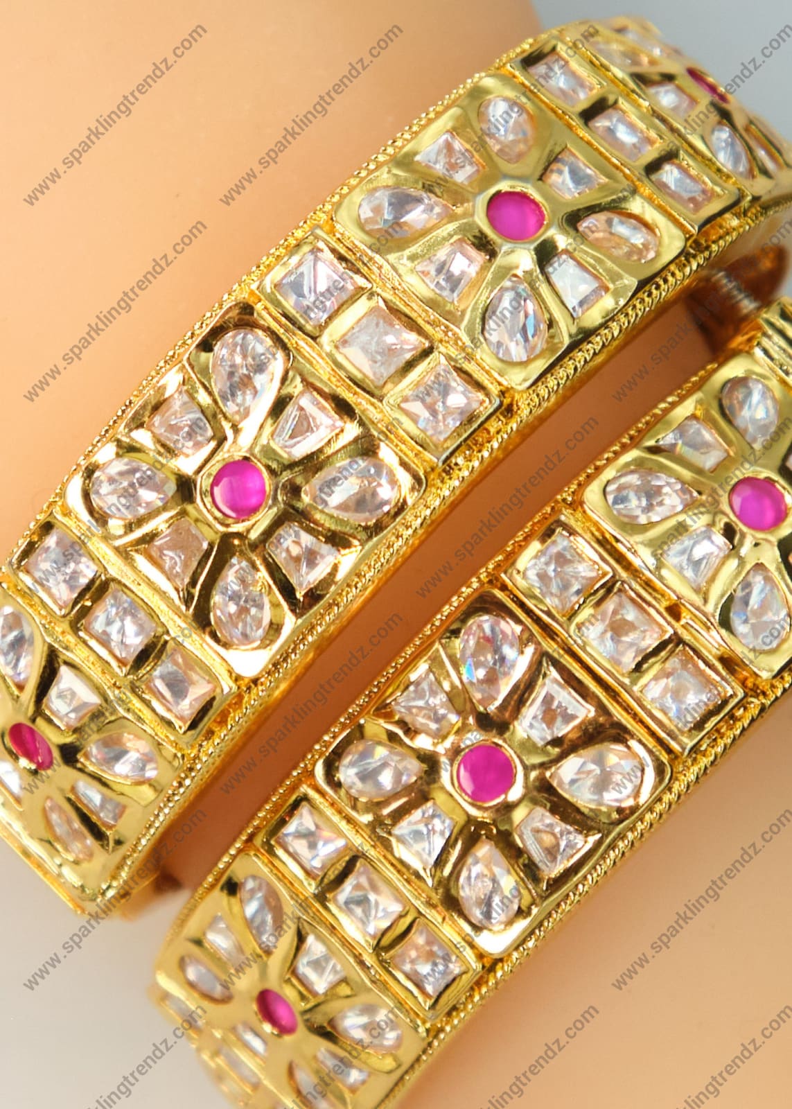 Maya Uncut Kundan Openable Kada - Size 2.4 Bangles