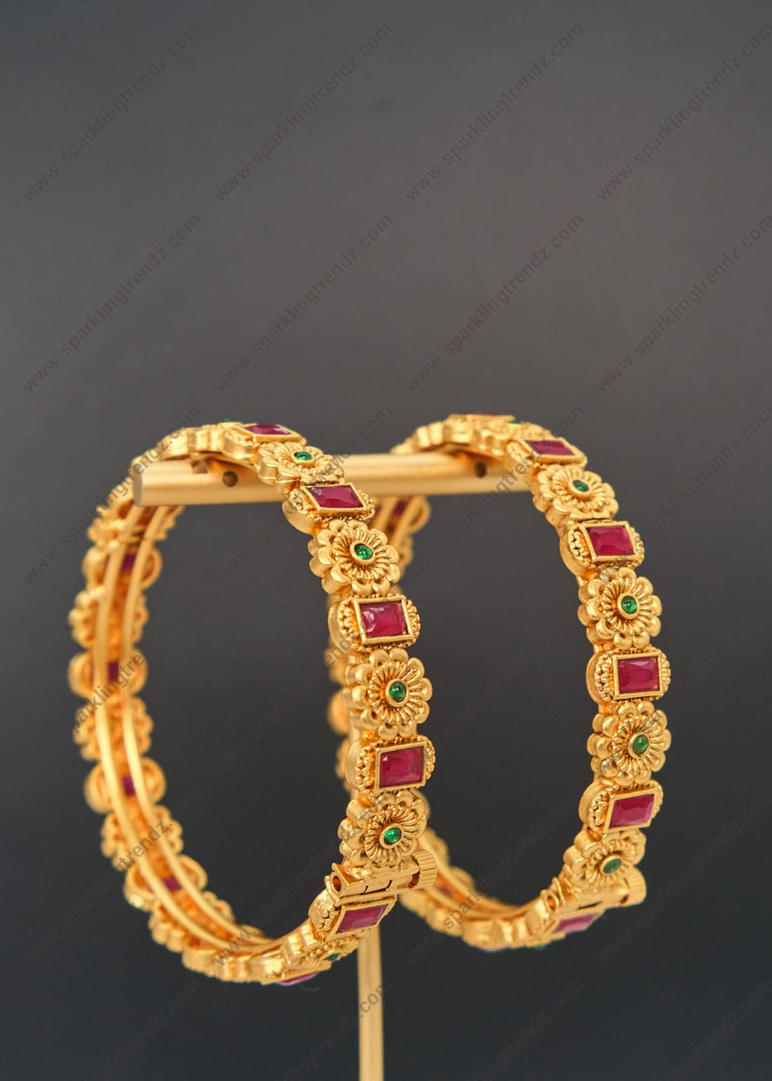 Multicolor Openable Kemp Kundan Kada - Size 2.8 Bangles