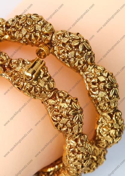 Openable Flower Pattern Kada - Size 2.4 Bangles