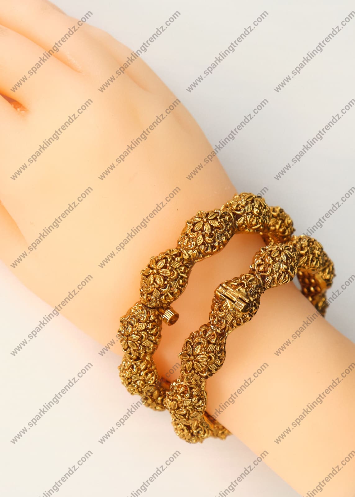 Openable Flower Pattern Kada - Size 2.4 Bangles