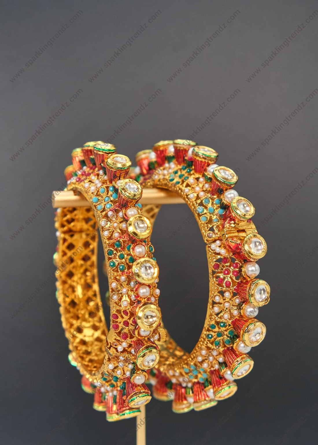 Pacheli Style Jadau Kundan Openable Kada - Pair / Single 2.4 Bangles