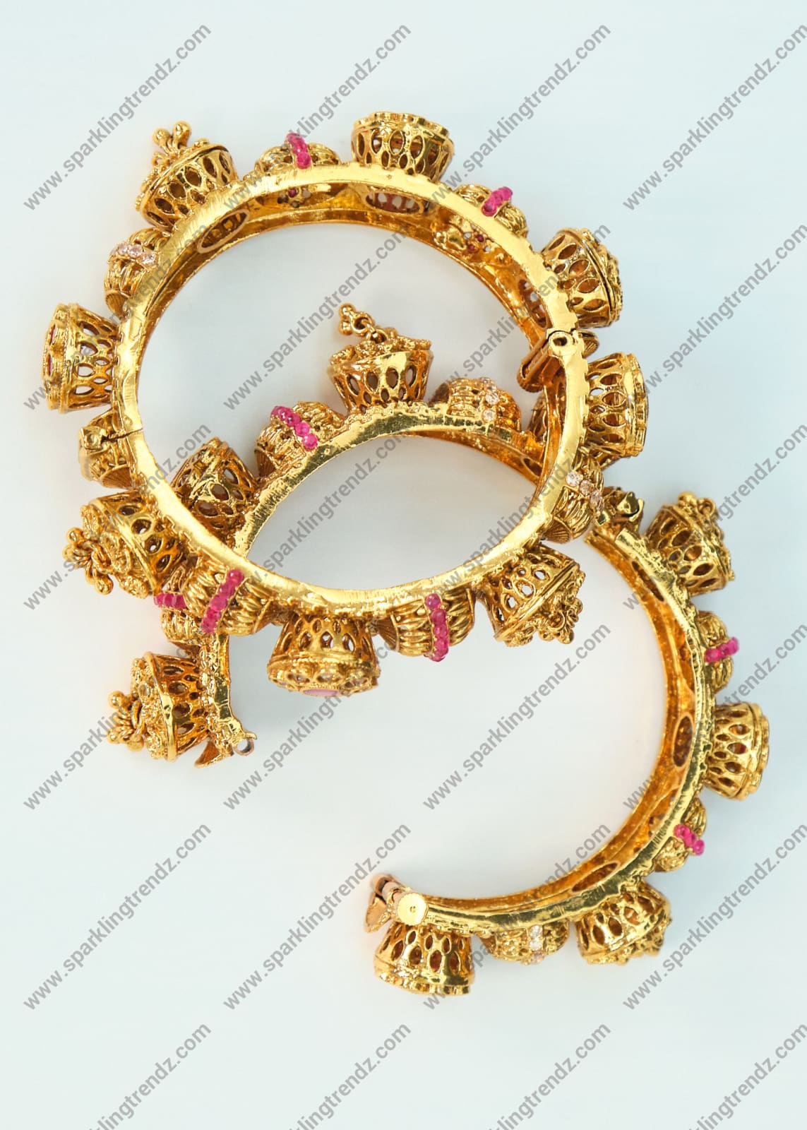 Pacheli Style Kemp Kundan Openable Kada - Size 2.4 Bangles