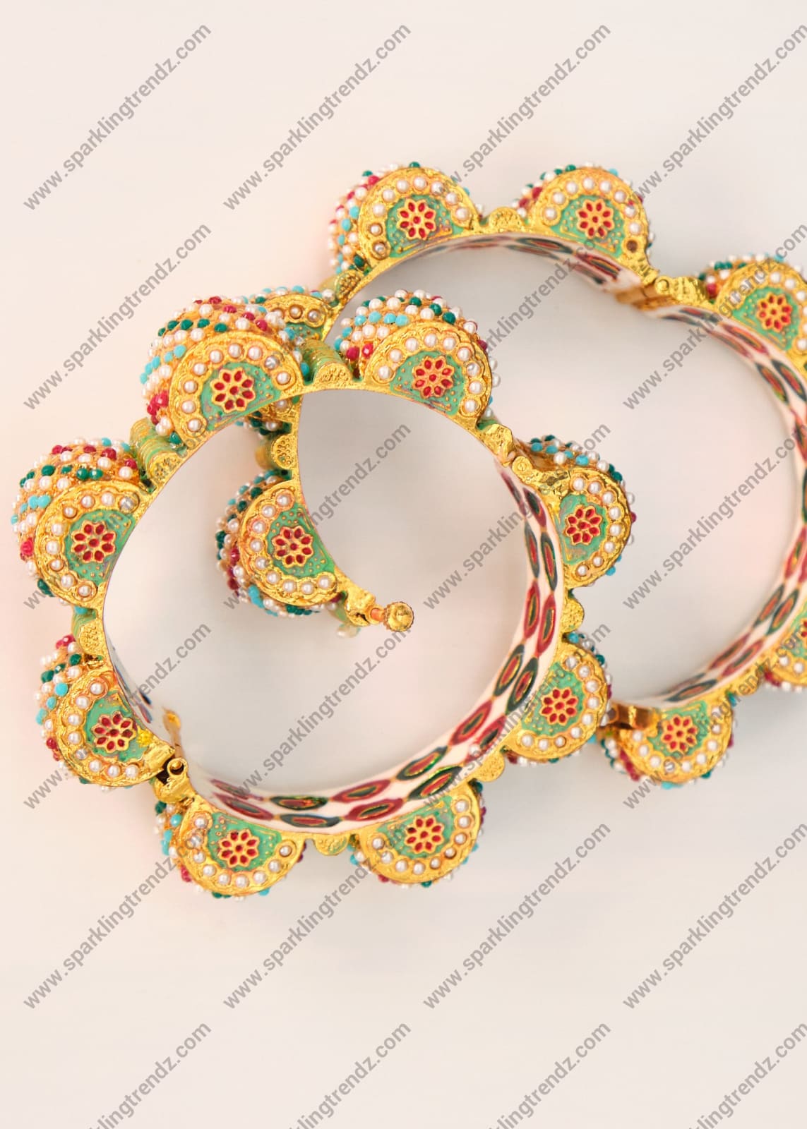 Statement Rajwadi Jadau Kada - Pair / Single 2.4 Bangles