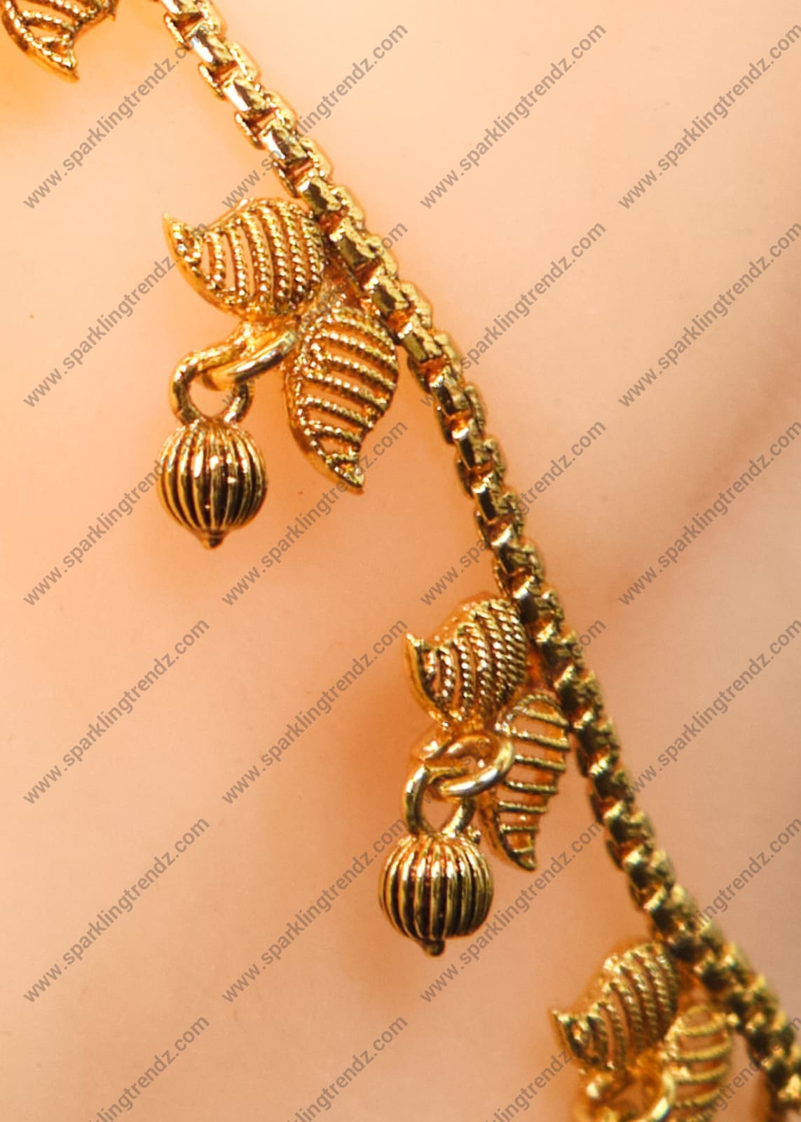 Traditional Matte Gold Anklet Set Anklets