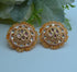 Meenakari Uncut Kundan Oversized Studs Peach Earrings