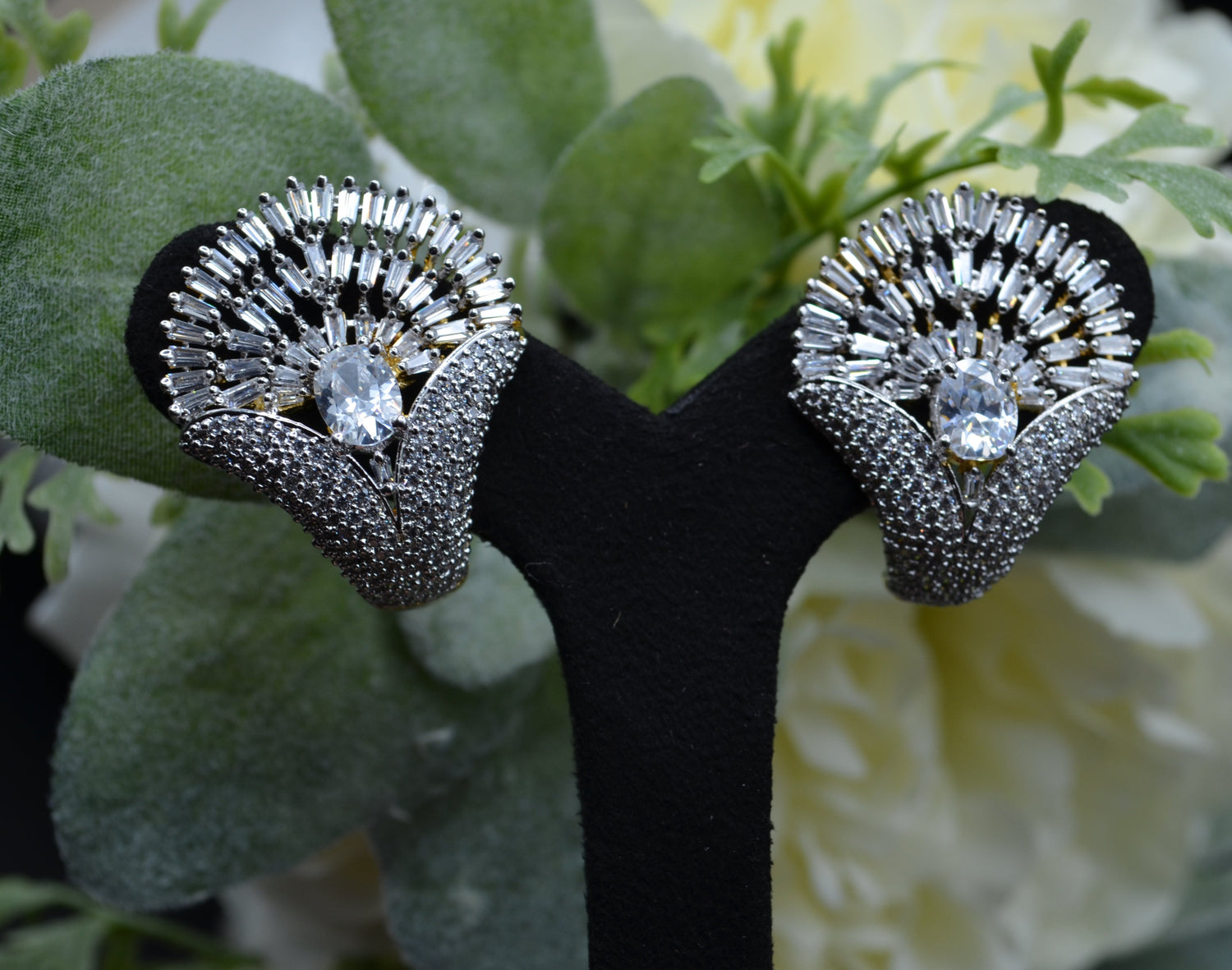 Cz Studded Studs Earrings