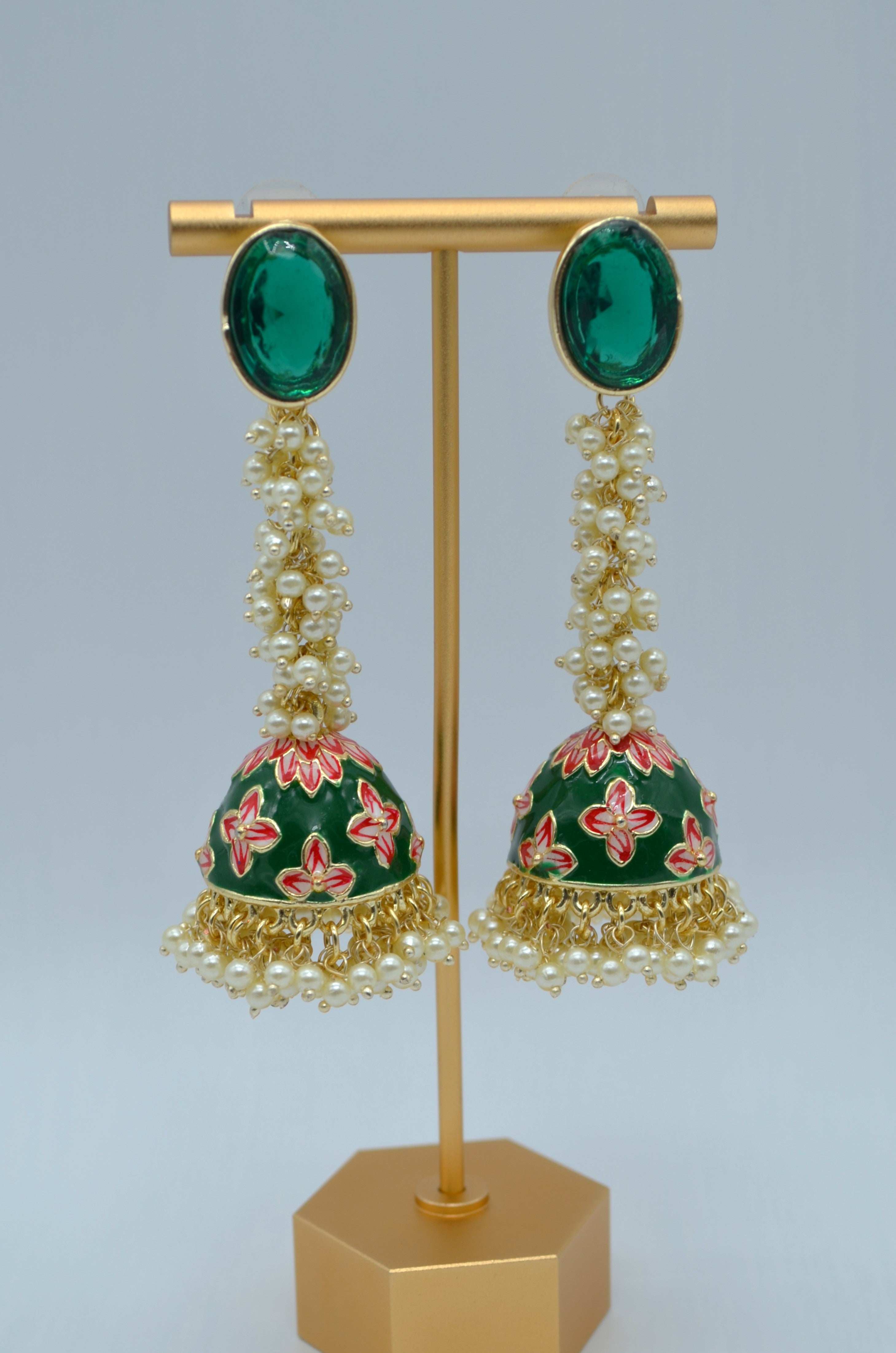 Meenakari Jacki Jhumkis Earrings