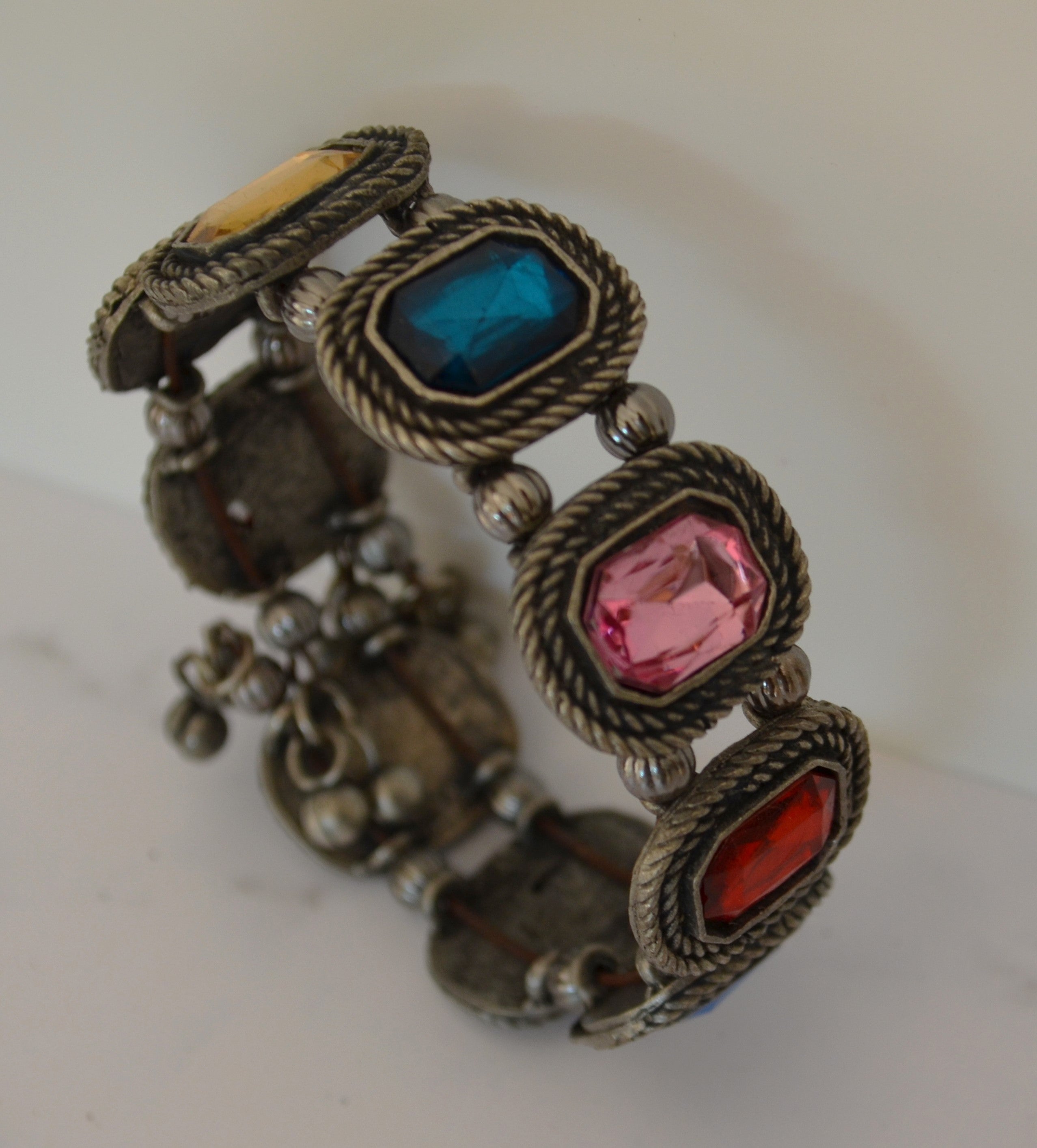 German Silver - Glass Stone Cuff Kada Bracelets