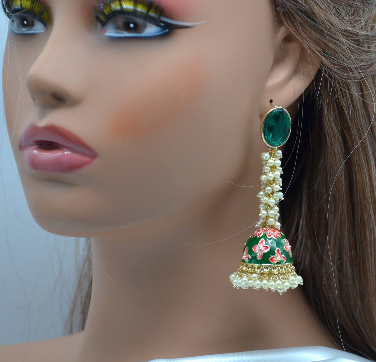 Meenakari Jacki Jhumkis Earrings