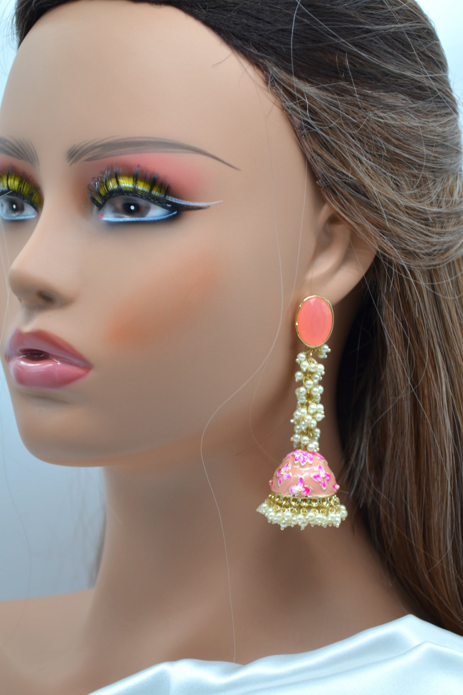 Meenakari Jacki Jhumkis Earrings