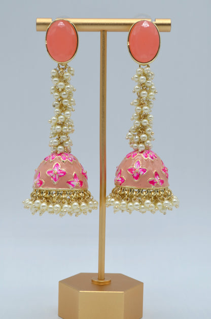 Meenakari Jacki Jhumkis Earrings