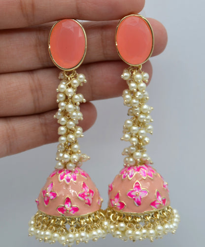 Meenakari Jacki Jhumkis Earrings