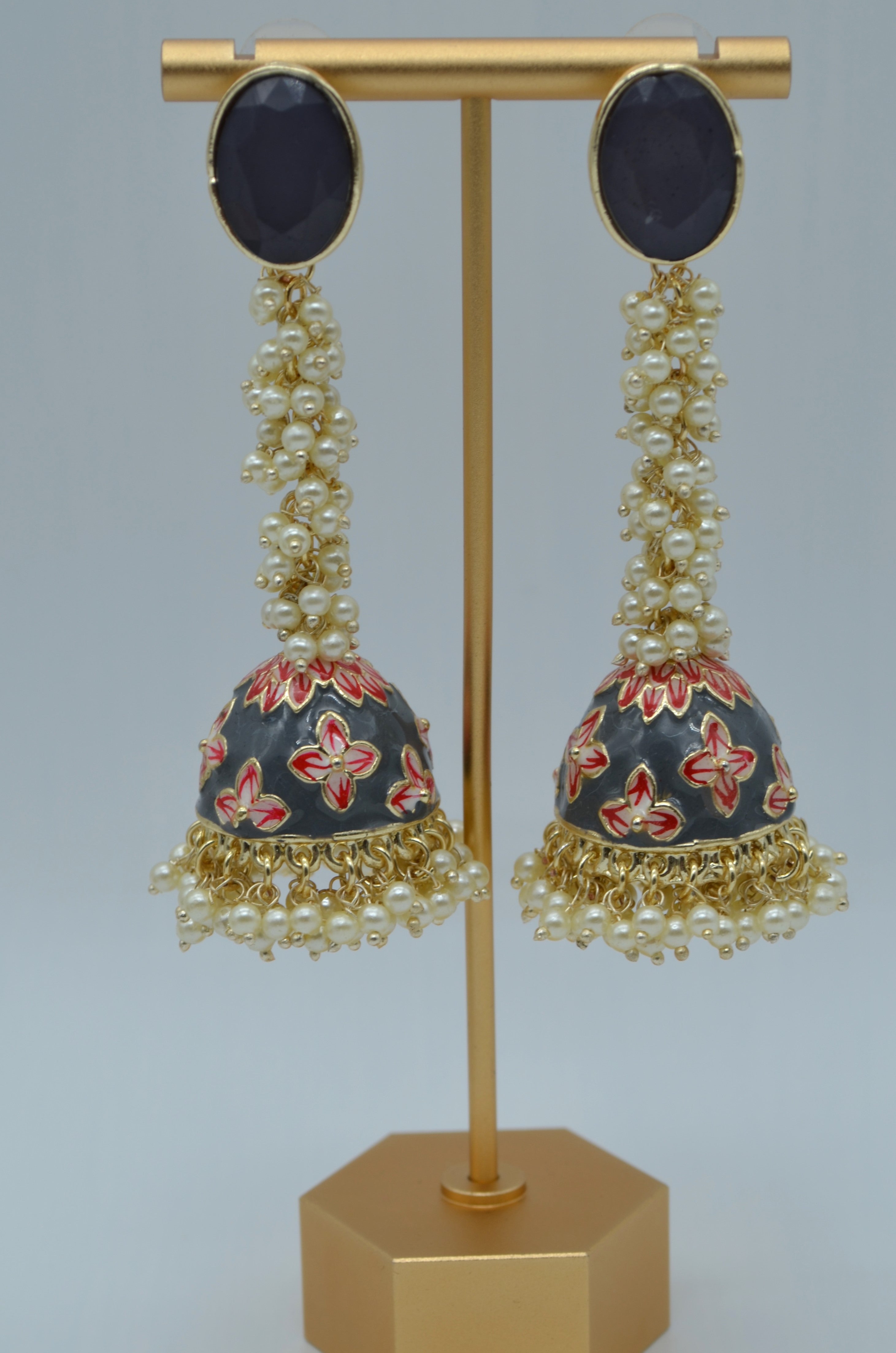 Meenakari Jacki Jhumkis Earrings