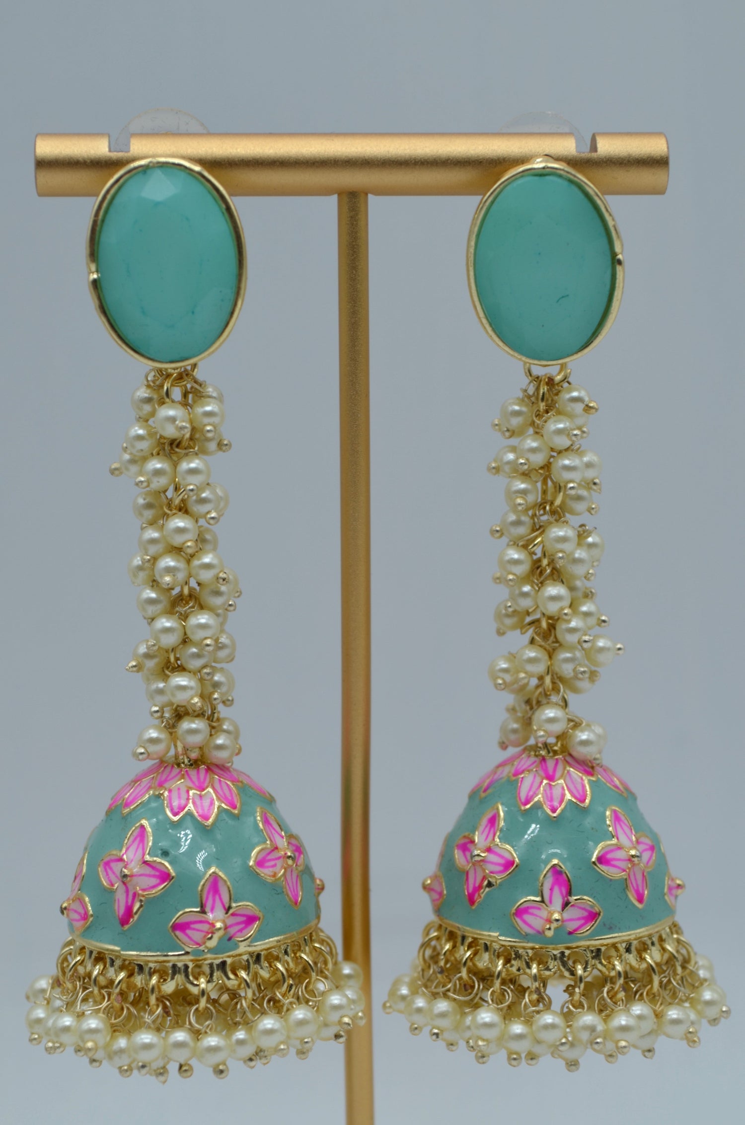 Meenakari Jacki Jhumkis Earrings