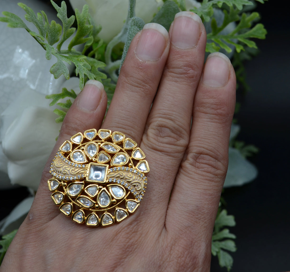 Tyaani Inspired Kundan Ring Rings