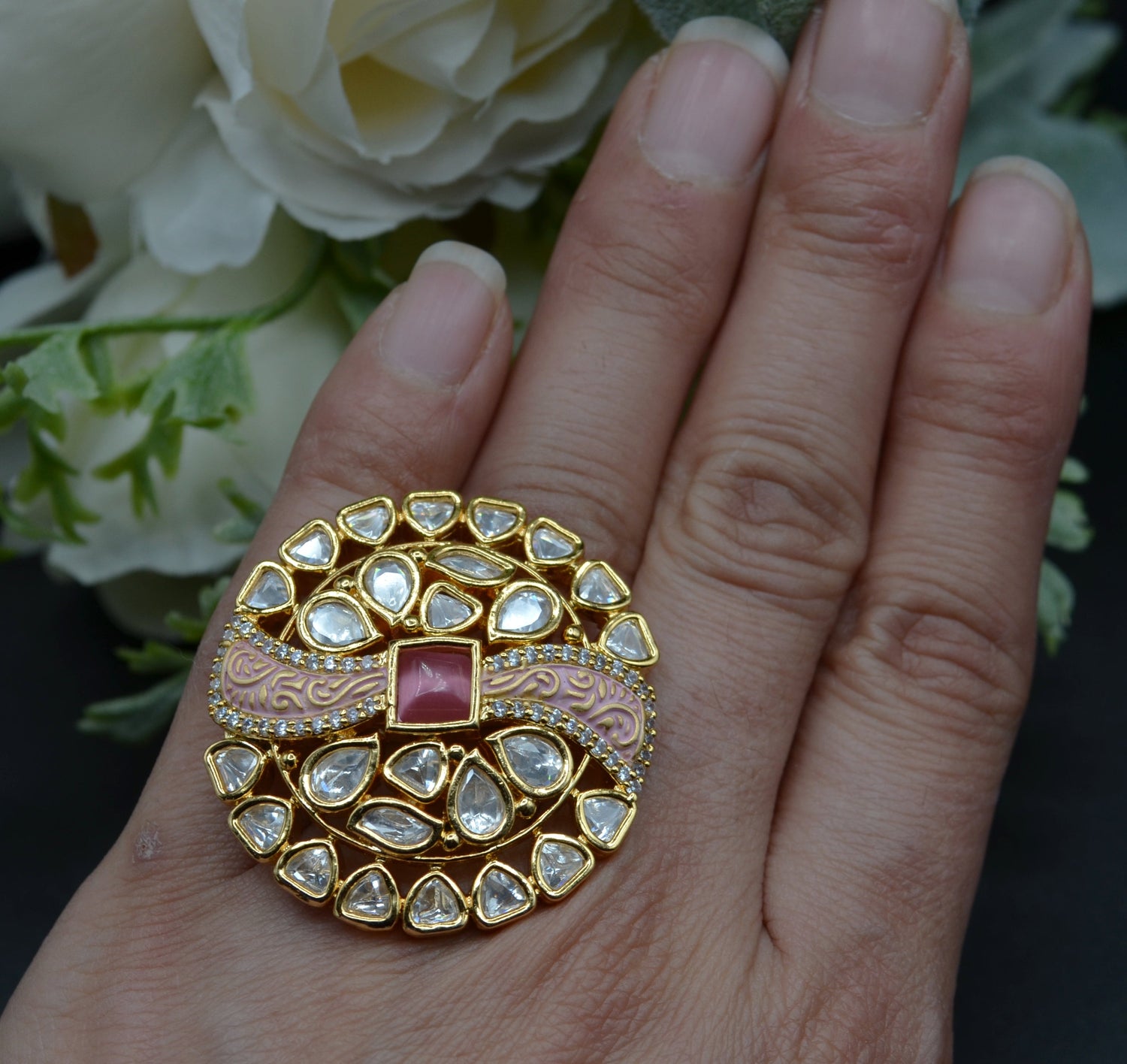 Tyaani Inspired Kundan Ring Rings