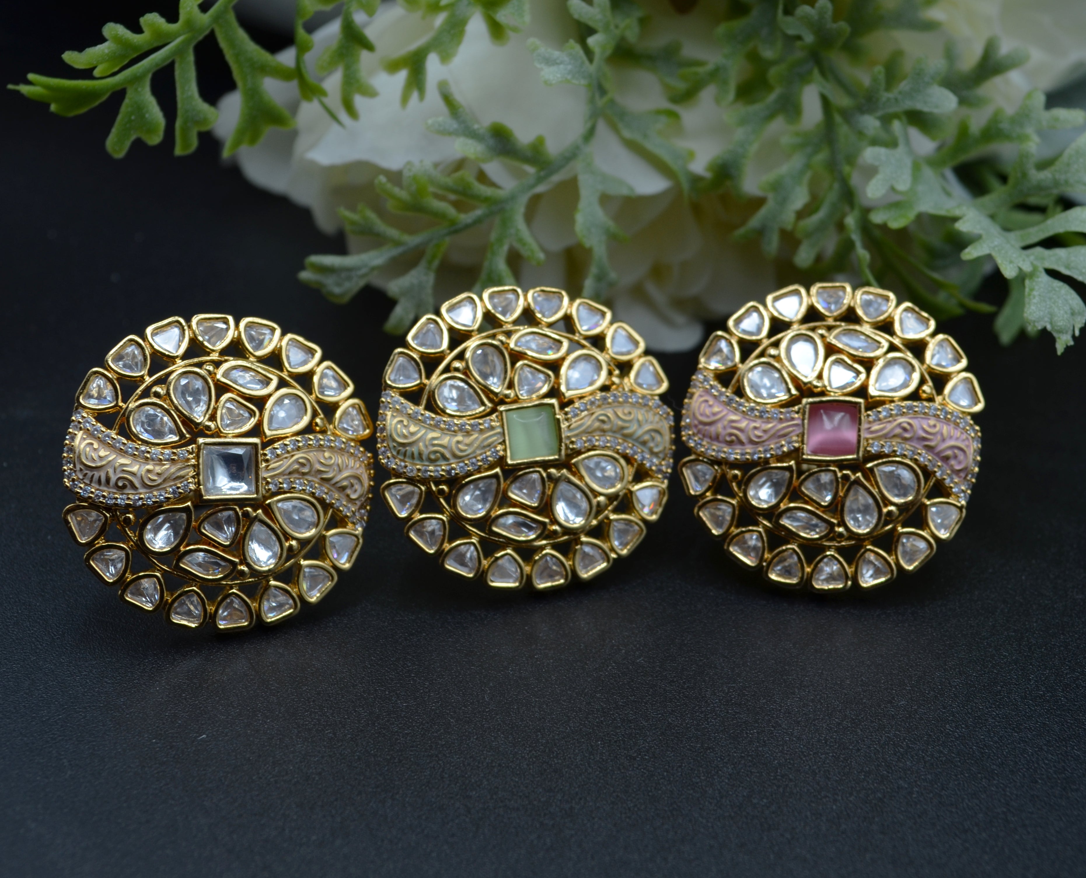 Tyaani Inspired Kundan Ring Rings