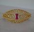 Cz Studded Uncut Diamond Openable Bracelet - Gold Finish Ruby Bracelets