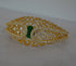 Cz Studded Uncut Diamond Openable Bracelet - Gold Finish Emerald Green Bracelets