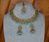 Aynoor Polki Necklace Set With Tikka Blue Necklaces